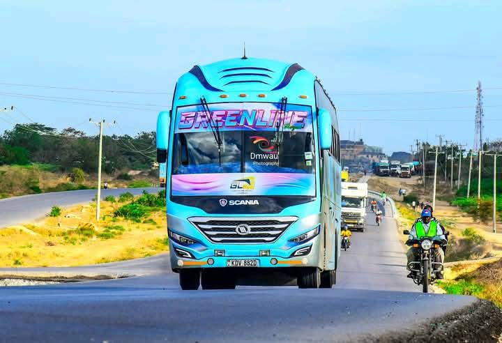 Greenline Royal Scania coach cruising the highway